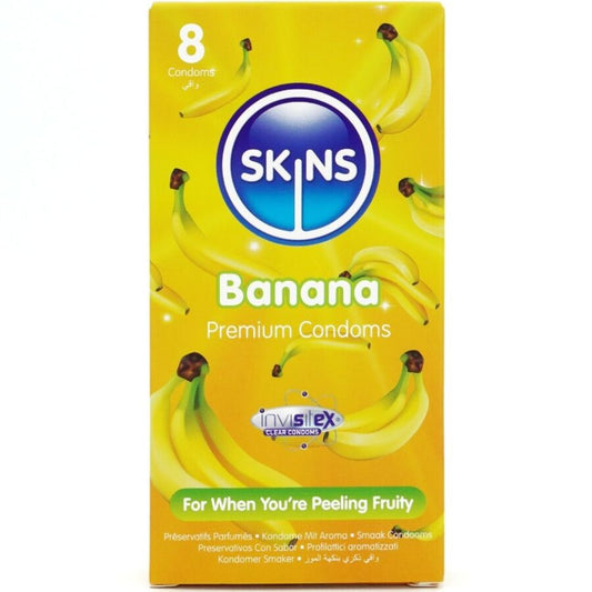 SKINS - PRESERVATIVI AL GUSTO DI BANANA CONFEZIONE DA 8