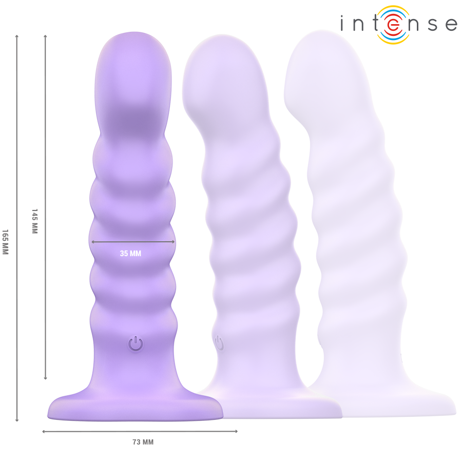 INTENSE - BRENDA VIBRATOR SIZE M SPIRAL DESIGN 10 VIBRATIONS PURPLE REMOTE CONTROL INTENSE REMOTE CONTROL