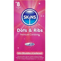 SKINS - PRESERVATIVI PREMIUN A PUNTINI E STRIATURE, CONFEZIONE DA 8