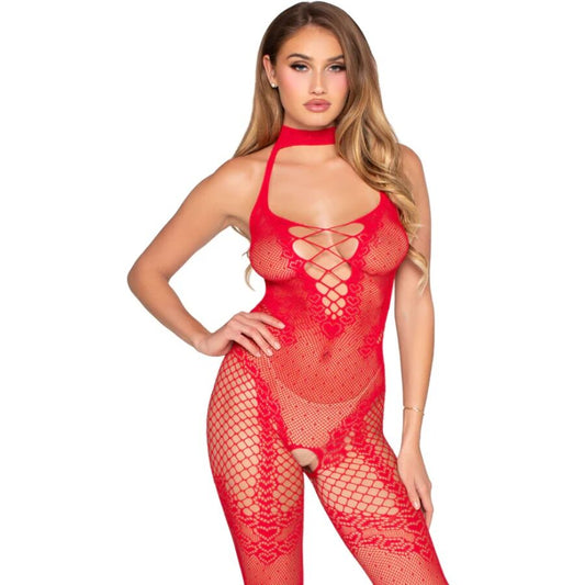 LEG AVENUE - 89336 BODYSTOCKING SENZA CAVALLO ROSSO - TAGLIA UNICA