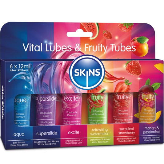SKINS - KIT DE LUBRICANTES VITAL & FRUTALES LUBRICANTES 6 x 12 ML