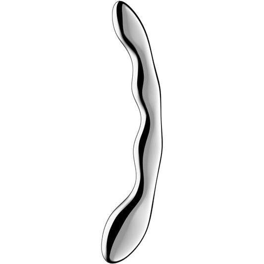 SATISFYER - DILDO DE DOBLE PUNTA DE ACERO INOXIDABLE COSMIC CREST 2