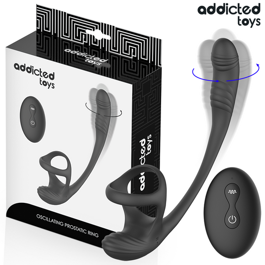 ADDICTED TOYS - PLUG ANALE CON VIBRAZIONE E ONDULAZIONE A 360º E STIMOLATORE TESTICOLARE