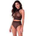 Passion BS116 Black Rhinestone Mesh Two-Piece Set