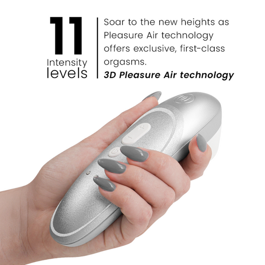Womanizer Pro Vibrant Silver Grey Clitoral Stimulator Pleasure Air™
