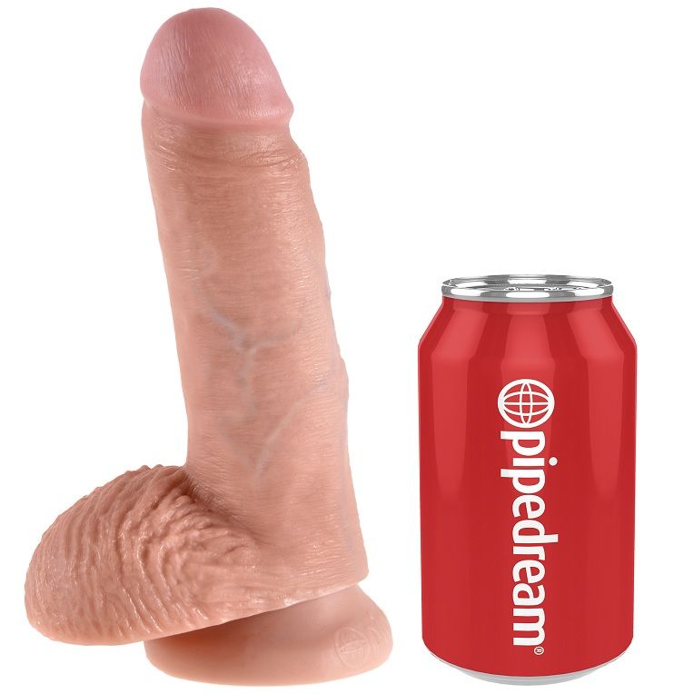 KING COCK - 7 DILDO FLESH WITH BALLS 17.8 CM KING COCK