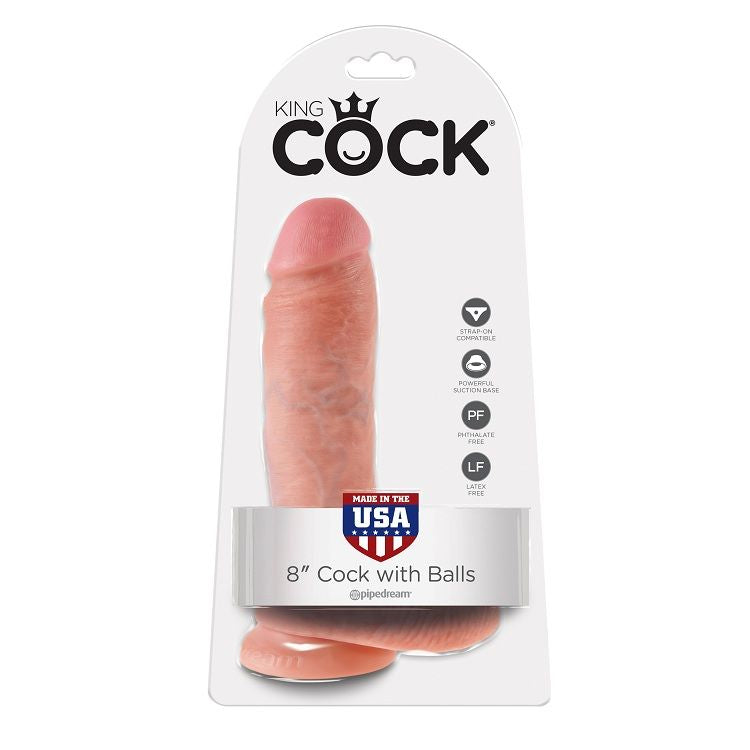 KING COCK - 8 DILDO FLESH WITH BALLS 20.3 CM KING COCK