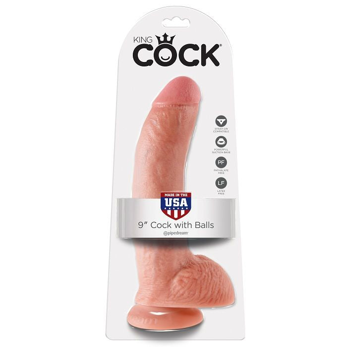 KING COCK - 9 DILDO FLESH WITH BALLS 22.9 CM KING COCK