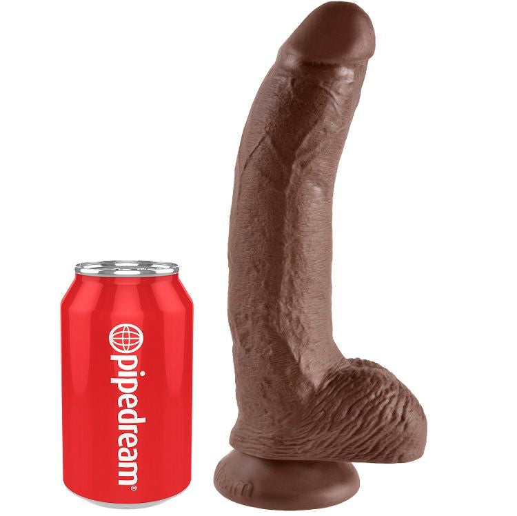KING COCK - 9 DILDO BROWN WITH BALLS 22.9 CM KING COCK