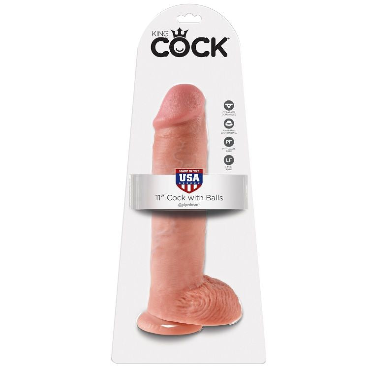 KING COCK - 11 DILDO FLESH WITH BALLS 28 CM KING COCK