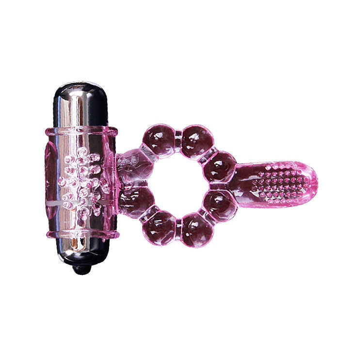 BAILE - SILICONE RING 10 TONGUE RHYTHMS WITH PINK VIBRATION BAILE FOR HIM