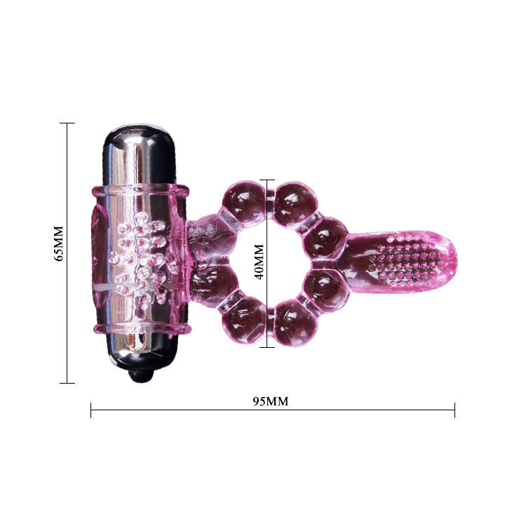 BAILE - SILICONE RING 10 TONGUE RHYTHMS WITH PINK VIBRATION BAILE FOR HIM