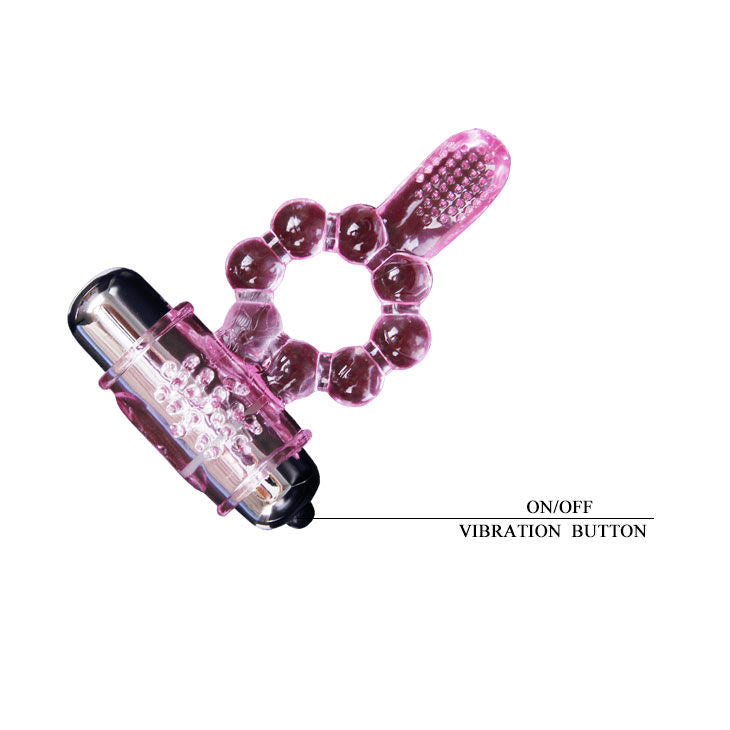 BAILE - SILICONE RING 10 TONGUE RHYTHMS WITH PINK VIBRATION BAILE FOR HIM