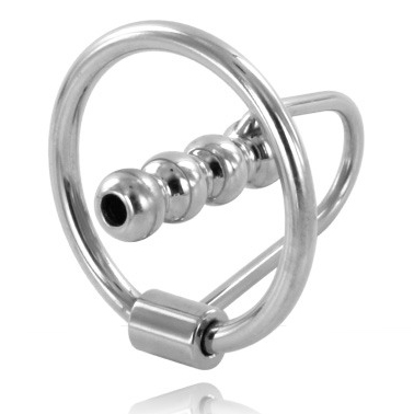 METAL HARD - GLAND RING WITH URETHRAL PLUG 28MM METAL HARD