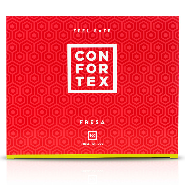 CONFORTEX - STRAWBERRY CONDOM 144 UNITS CONFORTEX
