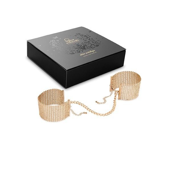 BIJOUX - DÉSIR MÉTALLIQUE GOLDEN METAL MESH HANDCUFFS BIJOUX DESIRE METALLIQUE