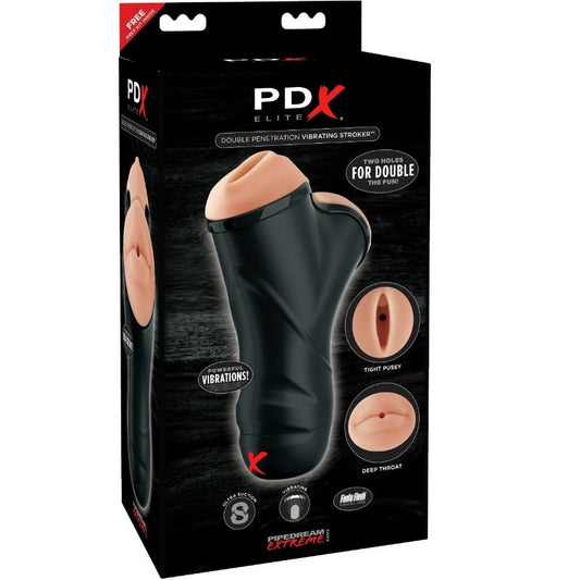 PDX ELITE - MASTURBADOR VIBRADOR DE DOBLE PENETRACIÓN