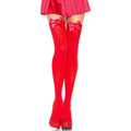 LEG AVENUE - CALZE AUTOREGGENTI IN NYLON CON FIOCCETTO ROSSO TAGLIA UNICA