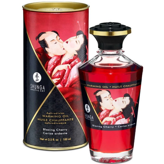 SHUNGA - OLIO DA MASSAGGIO EFFETTO CALORE GUSTO CILIEGIA INTENSO 100 ML