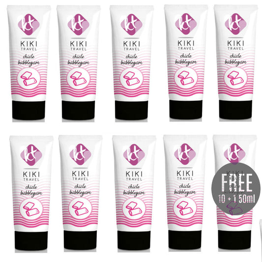 KIKÍ TRAVEL - LUBRICANTE CON SABOR A CHICLE 50ML 10 + 1 GRATIS