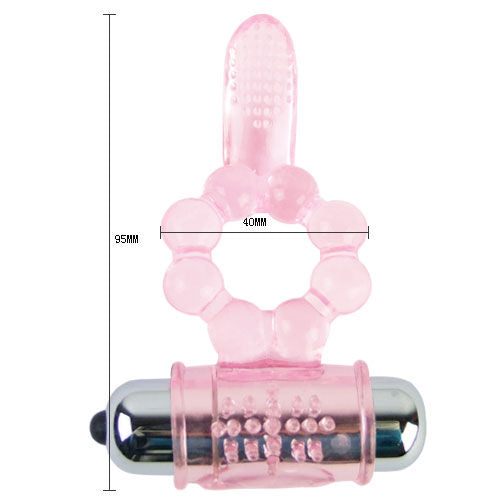 BAILE - SILICONE RING 10 TONGUE RHYTHMS WITH PINK VIBRATION BAILE FOR HIM