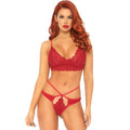 LEG AVENUE - COMPLETO 2 PEZZI BRALETTE E PERIZOMA IN PIZZO M/L