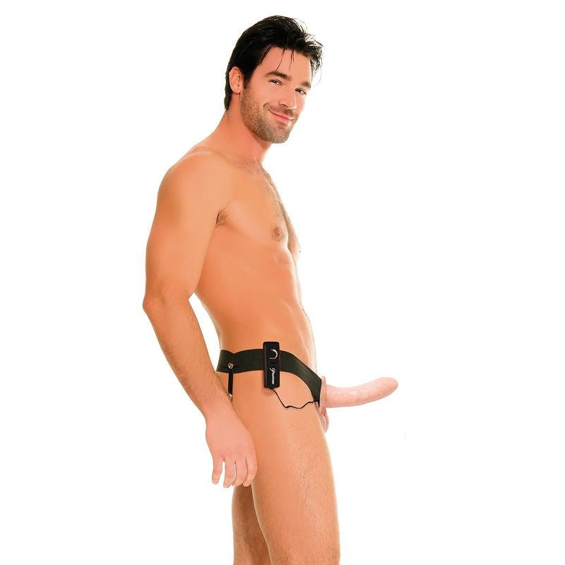 FETISH FANTASY SERIES - HOLLOW VIBRATOR HARNESS FOR HIM AND HER NATURAL 14CM FETISH FANTASY SERIES