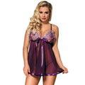 SUBBLIME - BABYDOLL CON FIOCCO E DETTAGLI LUMINOSI VIOLA S/M