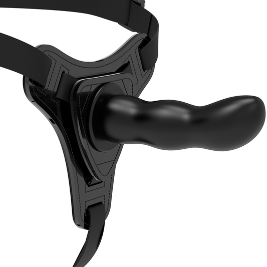 IMBRACATURA PER FETISH SOTTOMESSA - SILICONE NERO PUNTO G 16 CM