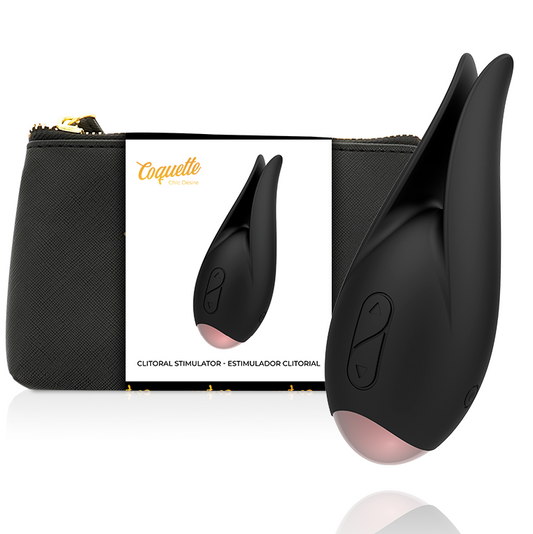 DESIDERIO CHIC E CIVETTUOLO - STIMOLATORE CLITORIDEO NERO A FIORE ORO