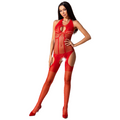 PASSION - DONNA BS079 BODYSTOCKING - ROSSO TAGLIA UNICA