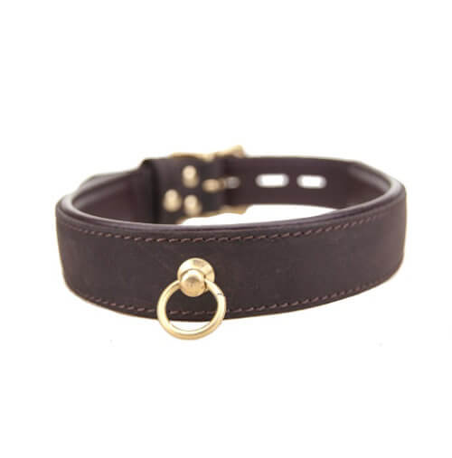 BOUND Nubuck Leather Choker con O-Ring – Collare in Pelle di Lusso per Bondage - Luxintime