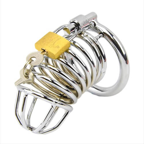 Impound Spiral Male Chastity Device – Gabbia Maschile in Metallo a Spirale con Lucchetto - Luxintime