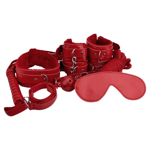 Loving Joy Beginner’s Bondage Kit Red (8 Pezzi) – Set Bondage Rosso per Principianti - Luxintime