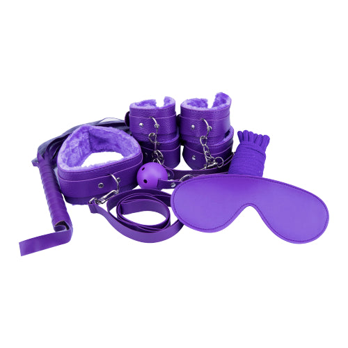 Loving Joy Beginner’s Bondage Kit Purple (8 Pezzi) – Set Bondage Morbido per Principianti - Luxintime